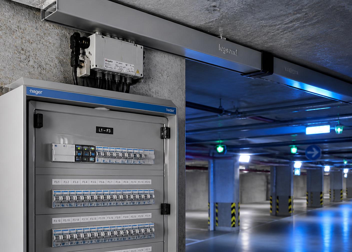 Elektrisch bord met meting en beveiliging voor laadinfrastructuur